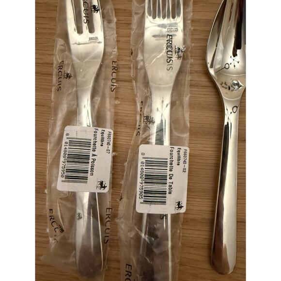 Ercuis France Equilibre 5 Piece Flatware Place Setting $270 Stainless Steel NEW - Picture 3 of 7